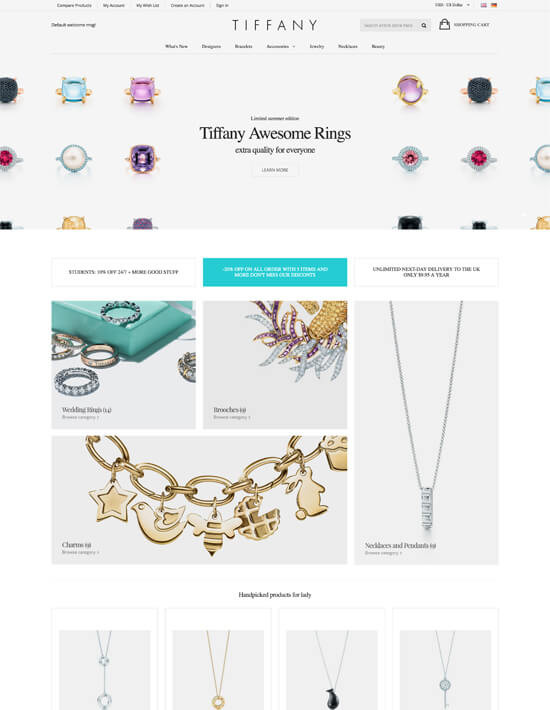 Tiffany - Jewelry Responsive Magento Theme